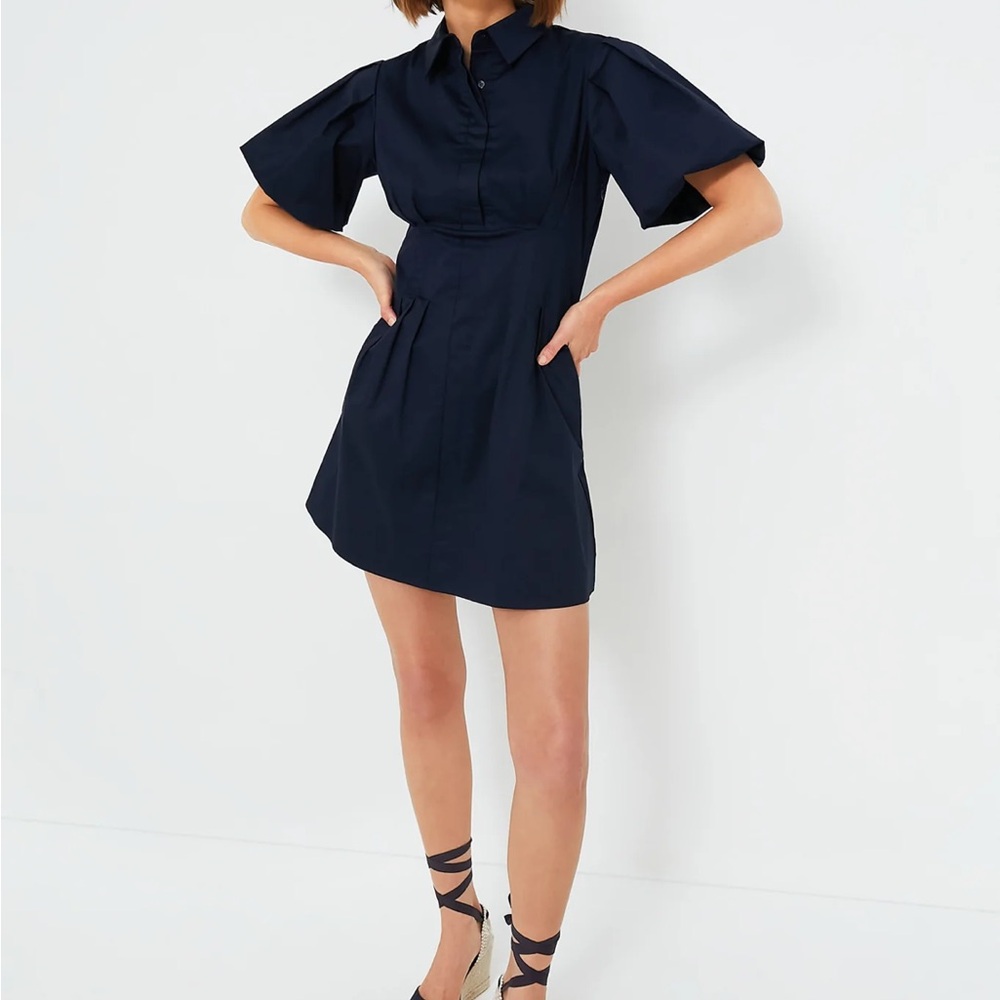 Navy Mini Delaney Dress - Picture 2 of 12